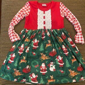 Girl's Christmas Santa Reindeer Dress